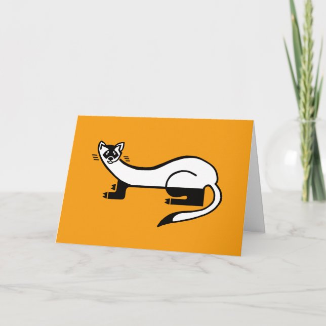 Coola grafik FERRET- Conservation- Orange för vild Kort (Framsida)