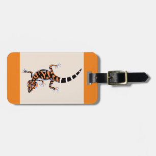 Coola grafik GECKO - ödla - Orange Bagagebricka