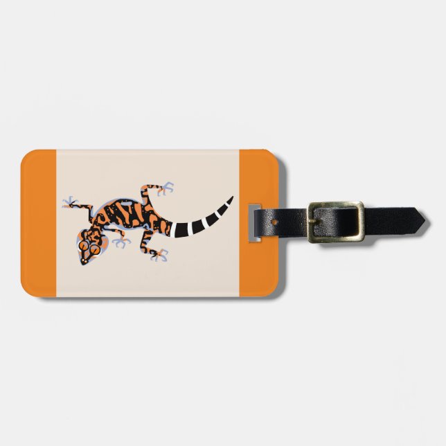 Coola grafik GECKO - ödla - Orange Bagagebricka (Horisontell Framsida)