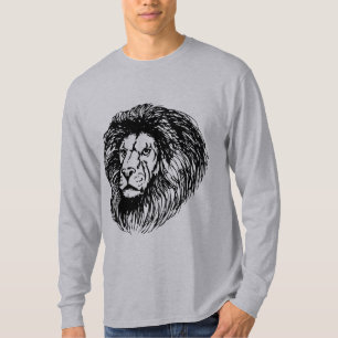 Coola Grafik lejon utskrift för grått T Shirt