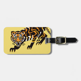 Coola grafik TIGER - Djuret är hotat - gult Bagagebricka