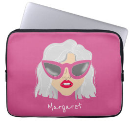 Coola Grandma Woman med eget namn på glasögon Laptop Fodral