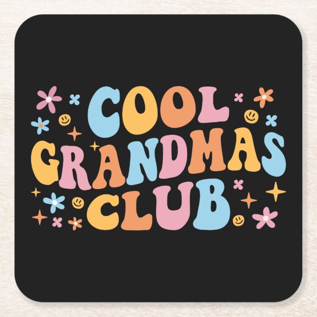 Coola Grandmas Klubb III Underlägg Papper Kvadrat (Framsidan)