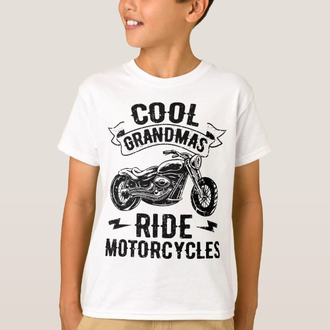 Coola Grandmas Ride Motorcyklar Älskare R T Shirt (Framsida)