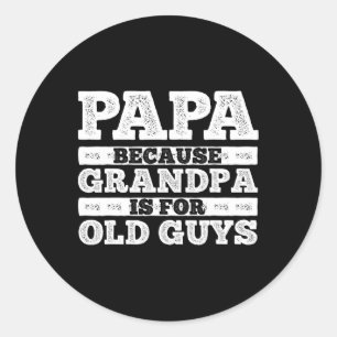 Coola Grandpa Art För manar Grandfather Pappa Pare Runt Klistermärke