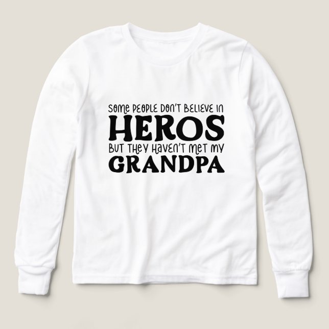 Coola Grandpa Hero ord art Granddotter T Shirt (Design framsida)