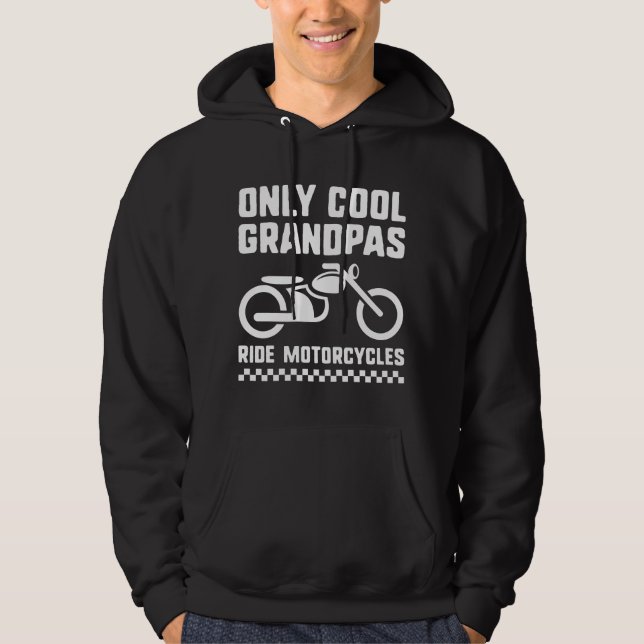 Coola Grandpa-motorcykel Hoodie (Framsida)