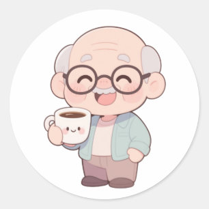 👴 Coola Grandpa Runt Klistermärke