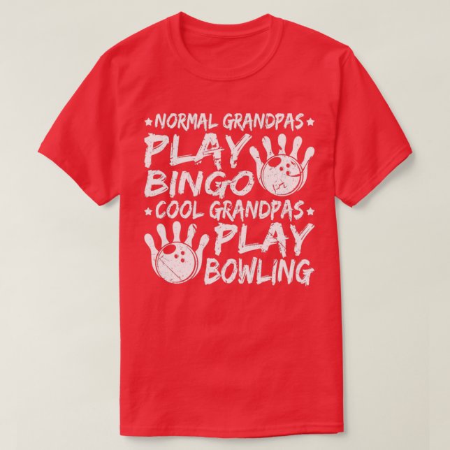 Coola Grandpas Bowling Fars dag Bowlareare T Shirt (Design framsida)