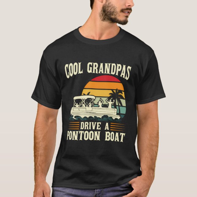 Coola Grandpas Drive A Pontoon Boat Pontoon T Shirt (Framsida)