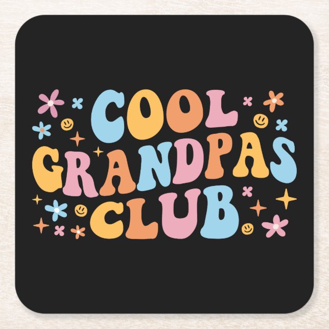 Coola Grandpas Klubb III Underlägg Papper Kvadrat (Framsidan)