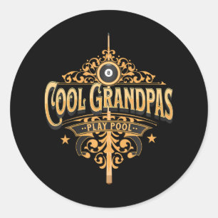 Coola Grandpas Play Bassäng Bassäng Player Grandfa Runt Klistermärke