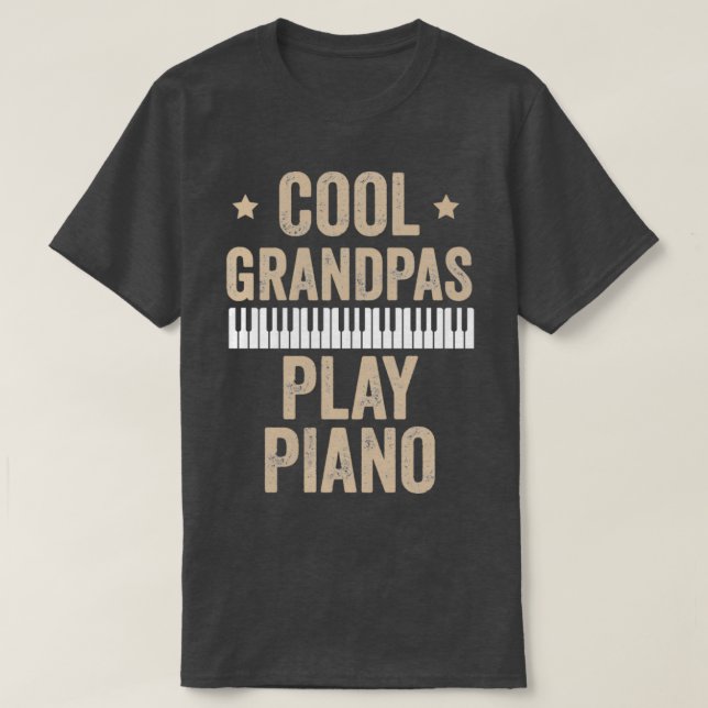 Coola Grandpas Play Piano Gift Pianist Musici T Shirt (Design framsida)
