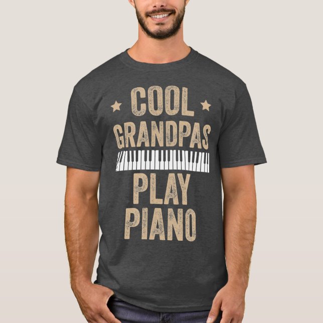 Coola Grandpas Play Piano Piano Gift Pianist T Shirt (Framsida)