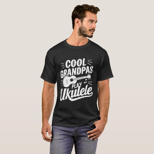 Coola Grandpas Play Ukulele - Funny Music Tee for  (Hel framsida)