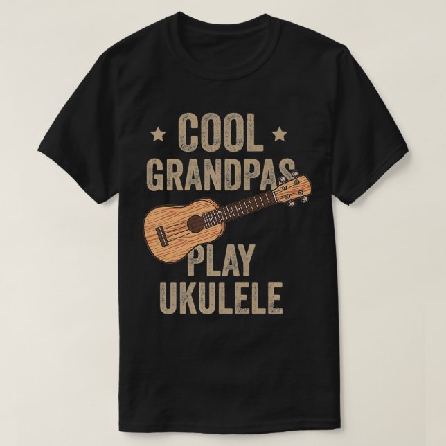 Coola Grandpas Play Ukulele Ukulele Music Guitar d T Shirt (Design framsida)