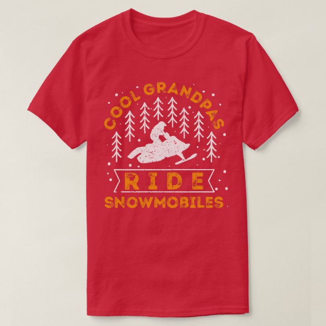 Coola Grandpas Ride Snowmobiles 2 T Shirt (Design framsida)