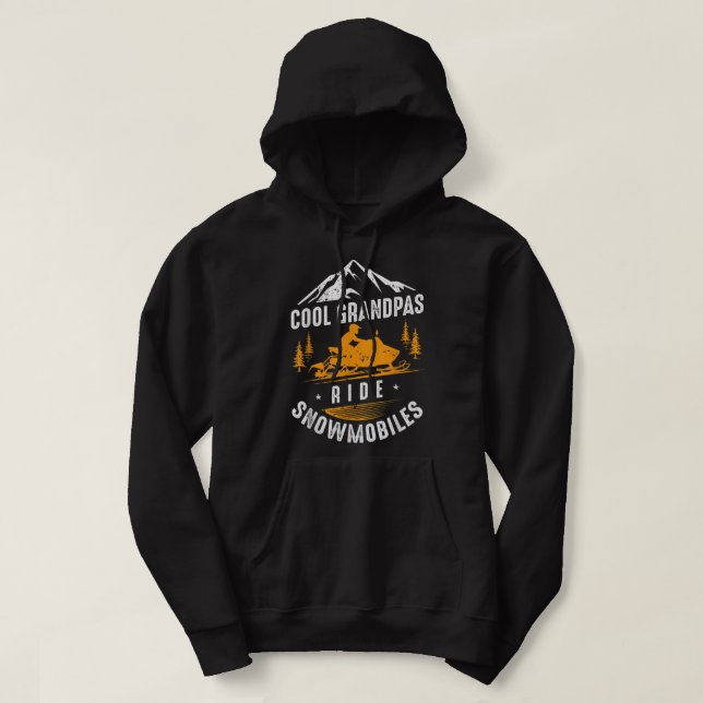 Coola Grandpas Ride Snowmobiles - Snowmobile Pappa Hoodie (Design framsida)