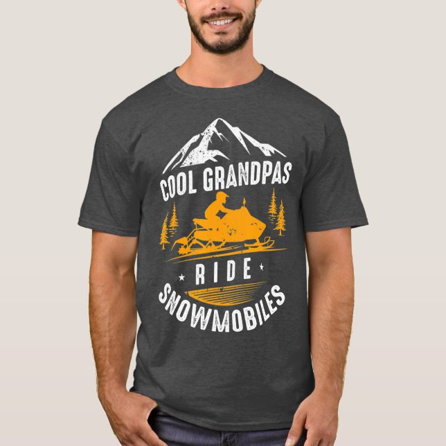 Coola Grandpas Ride Snowmobiles Snowmobile Pappa T Shirt (Framsida)