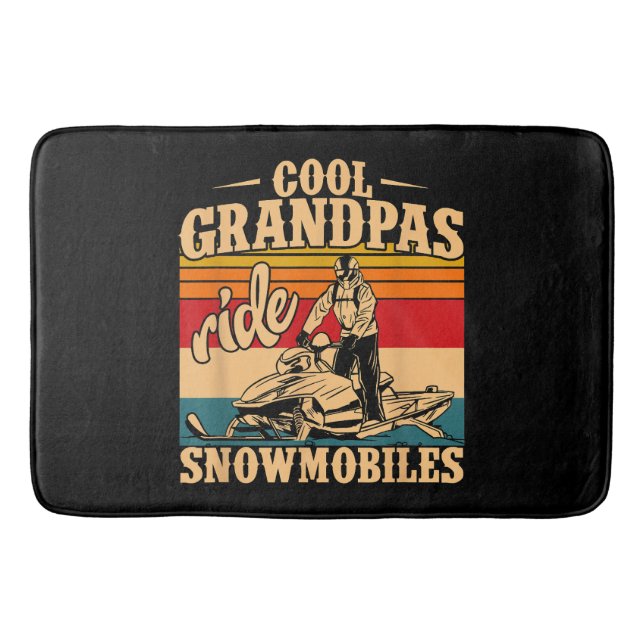 Coola Grandpas rides SnowMobes Snowmobile Snowmob Badrumsmatta (Framsidan)