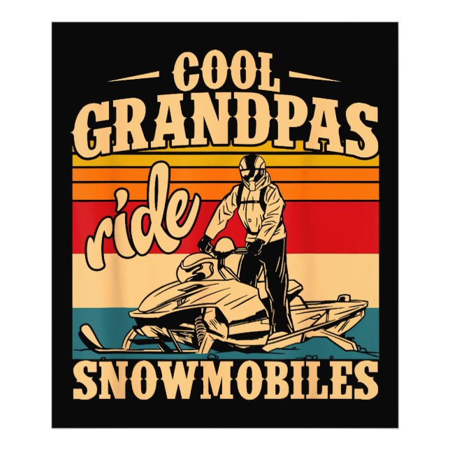 Coola Grandpas rides SnowMobes Snowmobile Snowmob Fototryck (Framsidan)