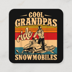 Coola Grandpas rides SnowMobes Snowmobile Snowmob Fyrkantigt Visitkort