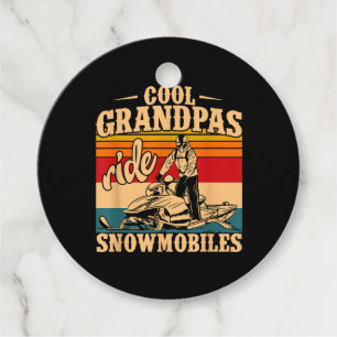 Coola Grandpas rides SnowMobes Snowmobile Snowmob Gåvor Etiketter