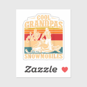 Coola Grandpas rides SnowMobes Snowmobile Snowmob Klistermärken