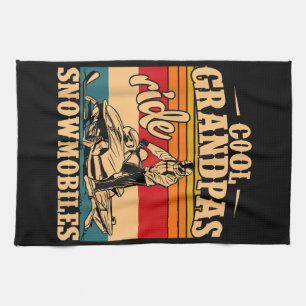Coola Grandpas rides SnowMobes Snowmobile Snowmob Kökshandduk