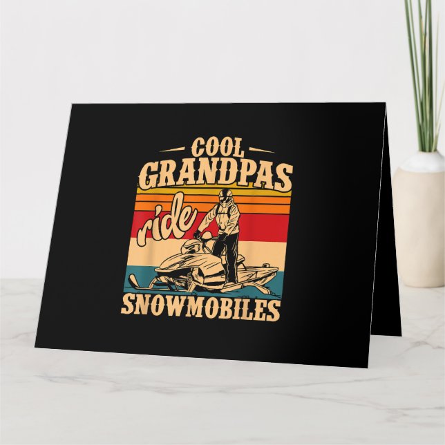 Coola Grandpas rides SnowMobes Snowmobile Snowmob Kort (Framsida)