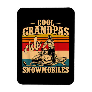 Coola Grandpas rides SnowMobes Snowmobile Snowmob Magnet