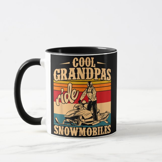 Coola Grandpas rides SnowMobes Snowmobile Snowmob Mugg (Vänster)