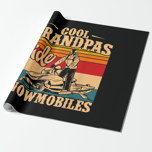 Coola Grandpas rides SnowMobes Snowmobile Snowmob Presentpapper (Utrullad)