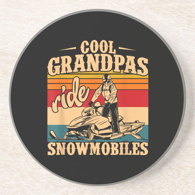 Coola Grandpas rides SnowMobes Snowmobile Snowmob Underlägg (Framsidan)