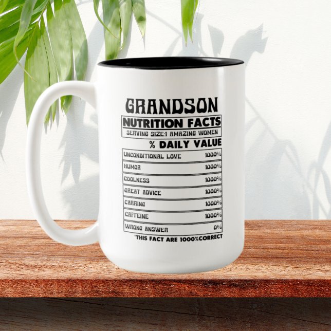 Coola Grandson fact ord art Två-Tonad Mugg (Skapare uppladdad)