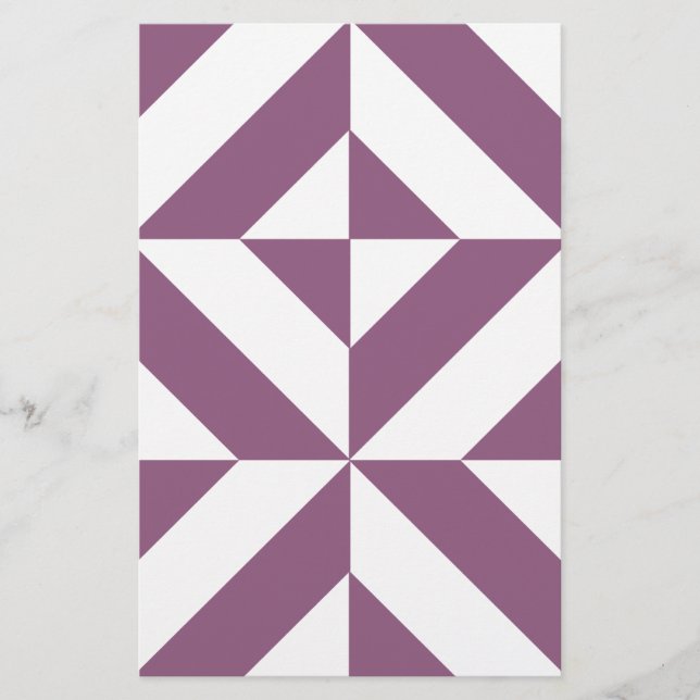 Coola Grape Geometric Deco Cube Mönster Brevpapper (Framsida)
