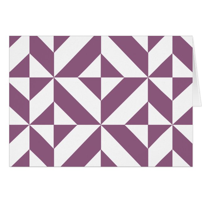 Coola Grape Geometric Deco Cube Mönster Hälsningskort (Framsidan Horizontal)
