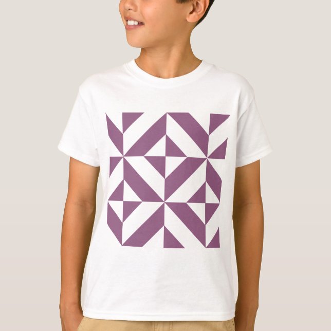 Coola Grape Geometric Deco Cube Mönster Tee Shirt (Framsida)