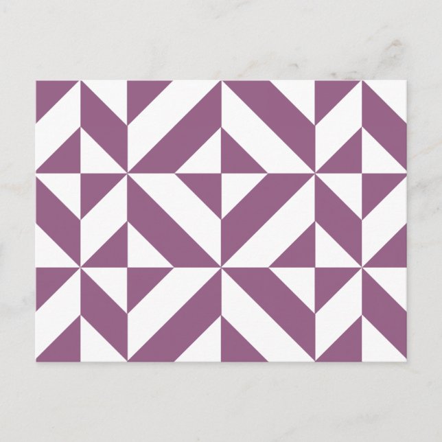 Coola Grape Geometric Deco Cube Mönster Vykort (Framsida)