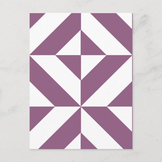 Coola Grape Geometric Deco Cube Mönster Vykort (Framsida)