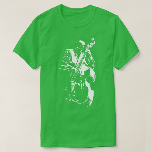 Coola Graphic Jazz Älskare Upright Bass Player-des T Shirt (Design framsida)