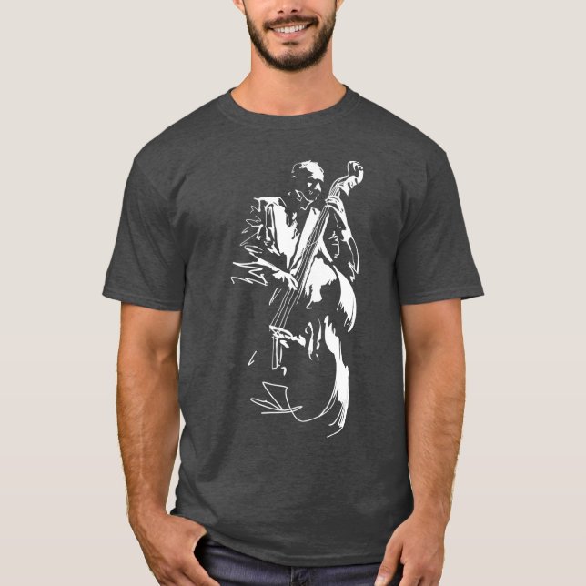 Coola Graphic Jazz Älskare Upright Bass Player T Shirt (Framsida)