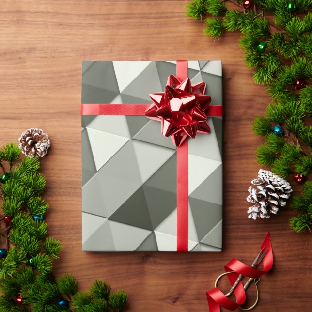 Coola Gråskaletrianglar, geometriska mönster Presentpapper (Julgåva)