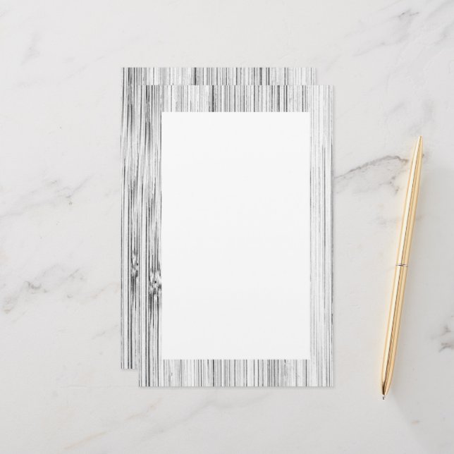 Coola grått bamboo-träavtryck brevpapper (Fram/Back In Situ)