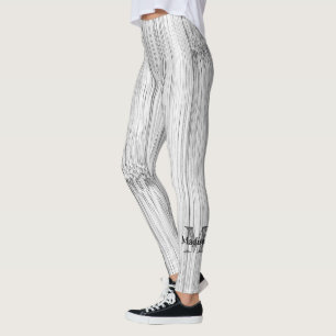 Coola grått bamboo wood print Monogram Leggings
