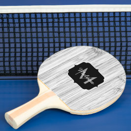 Coola grått bamboo wood print Monogram Pingisracket