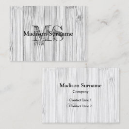 Coola grått bamboo wood print Monogram Visitkort