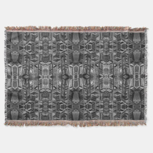 Coola Grått Black and White Abstrakt Throw Blanket Filt