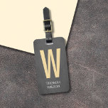Coola Grått Black Pastel Gult Bold Monogram Bagagebricka<br><div class="desc">Coolan har full anpassade bagagemärkesdesign med struktur grått-bakgrund och ett monogram med fet pastel-gult. Modern elegant-design.</div>