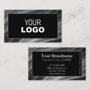 Coola Grått Black Wood Stil Ram med Logotyp Visitkort